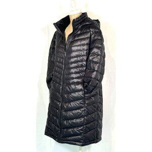 New Andrew Marc Black Premium Down Filled Puffer Packable Coat Zip Pocket Sz XL